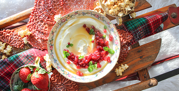 Whipped Goat Cheese with Wild Lingonberry Sauce