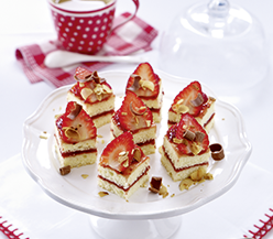 Petits Fours confectionery with strawberries