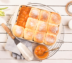 Sweet rolls with apricot dessert