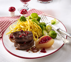 Venison medaillons with lingonberry sauce